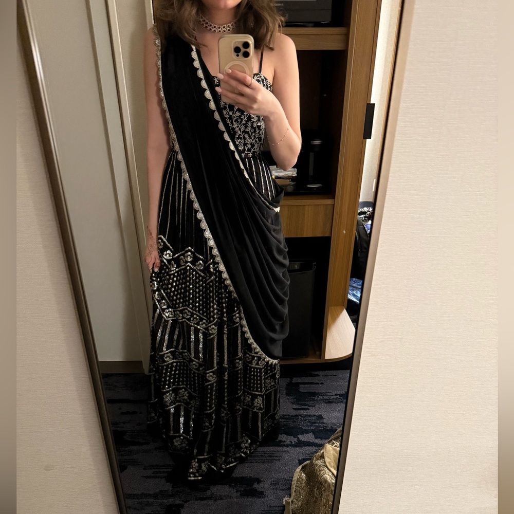 Sani Black and Silver Anarkali - Picture 2 of 14